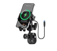 PYBYCEGNZK Supporto Manubrio Supporto Per Telefono Ammortizzante Caricabatterie Di Tipo C Regolabile Antifurto Staffa Navigazione A Sgancio Rapido Supporto Telefono Moto(Charging- Black 3)