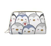 PYCAHENK Borsa cosmetica portatile in pelle stampata con cane Beagle, borsa da viaggio per articoli da toeletta, Simpatico pinguino., Taglia unica