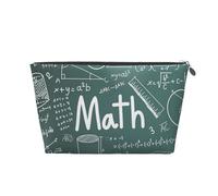 PYCAHENK Formulas Shapes Theory Matematica Lezione Parola stampata Viaggio Toiletry Bag Travel Organizer Bag con Cerniera Portatile Toiletry Bag, Argento, Taglia unica