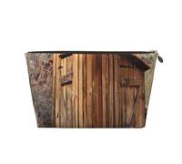 PYCAHENK Old Ancient Outhouse borsa da toilette da viaggio in pelle stampata borsa organizer da viaggio con cerniera borsa da toilette portatile, Oro, Taglia unica