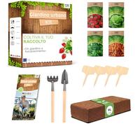 PYEF CRAFTS Kit Giardinaggio XL per Orto in Casa - Kit Piante da Far Crescere - Kit Orto Urbano & Orto da Interno - Kit Germinazione Semi Orto con 4 Varietà di Semi