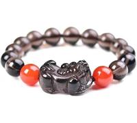 PYENHDI Braccialetto Feng Shui, Bracciale Feng Shui Wealth con pietre preziose naturali Pixiu, agata rossa e chakra