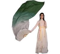 PYENHDI Ventagli di Seta, 1 Paio di veli Seta for la Danza del Ventre, Leggeri, for Pittura a Mano, Oggetti Scena Extra Lunghi