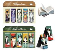PYEUIFT 10 Pezzi Segnalibri Magnetici per Bambini, Segnalibri Magnetici per Bambini Segnalibro Gatto Piccoli Regali per Studenti, Ragazzi, Ragazze, Amanti dei Libri Segnapagina Magnetici