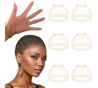 PYEUIFT 6 Pezzi Retine per Parrucca, Cappucci Beige per Parrucche da Donna, Cappucci per Calze per Parrucche, Cappucci per Parrucche in Nylon Elasticizzato, per Capelli Realizzati, Adatti Donne