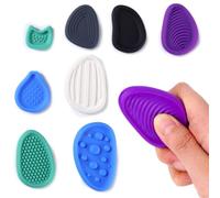 PYEUIFT 8 Pezzi Fidget Toys per Bambini e Adulti, 10 Diversi Tattili e Visivi per Alleviare L'ansia, Pietra Sensoriale in Silicone con Fori per un Facile Trasporto(1