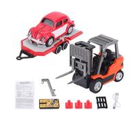 Pyhodi 1:64 Scala del Carrello Elevatore del Telecomando con Luce e Suono, Mini Veicolo di Costruzione RC in Lega da 2,4 GHz, Supporta il Doppio Controllo, Ottimo per il Gioco Interno / (Vermiglio)