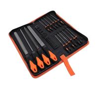 Pyhodi Set di File 17pcs con Sacca per Utensili, Triangoli Rotondi Rotondi in Filettature Piatte e Ago Spazzole in Acciaio Carbonio Gli Strumenti Funzionano per Metallo, Legno e Altro