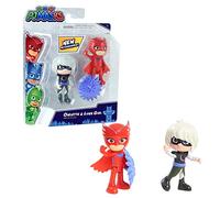 Pyjamasques Pack di 2 7,5 cm Eroi + 1 Figurine Vilain con Accessori - Bibou & Rip, pjm653