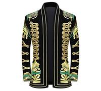 PYJTRL - Giacca da Uomo alla Moda con Paillettes Che cambiano Colore,Green Flower,3XL