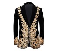 PYJTRL - Giacca da Uomo alla Moda con Paillettes Che cambiano Colore,Peak Lapels,XL