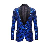 PYJTRL Giacca da Uomo in Velluto con Paillettes con Motivo Floreale (Allegro, M)