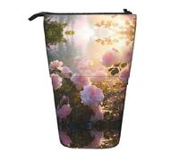 Pyjwyfmy Astuccio portamatite telescopico con stampa di cespugli di rose sotto gli alberi, portapenne portatile per studio o ufficio