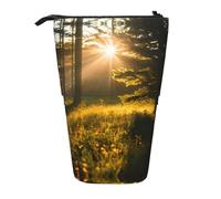 Pyjwyfmy Astuccio portamatite telescopico con stampa "luce del sole del mattino nel deserto", portapenne portatile, per studio o ufficio