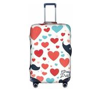 Pyjwyfmy Copertura per valigia da viaggio con stampa Love Dad per la festa del papà, con elastico, per valigie (taglie S/M/L/XL), bianco, X-Large