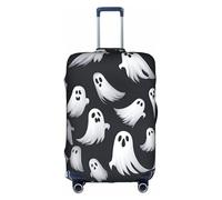 Pyjwyfmy Graziosa copertura per valigia con stampa di fantasmi bianchi di Halloween, copertura per bagagli da viaggio con elasticità per valigie (taglie S/M/L/XL), bianco, Large