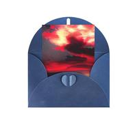 Pyjwyfmy Red Sky At Night - Set di biglietti di auguri e buste con stampa stellata, 10,2 x 15,2 cm, colore: bianco