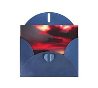 Pyjwyfmy Red Sky At Night - Set di biglietti di auguri perlati con stampa stellata, biglietti di compleanno e buste vuote, biglietti di ringraziamento