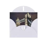 Pyjwyfmy Set di biglietti di auguri con stampa del Tower Bridge in Londra, con buste e biglietti di ringraziamento