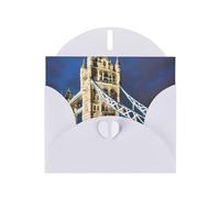 Pyjwyfmy Set di biglietti di auguri con stampa del Tower Bridge in Londra, con buste e biglietti di ringraziamento