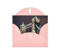 Pyjwyfmy Set di biglietti di auguri con stampa del Tower Bridge in Londra, con buste e biglietti di ringraziamento