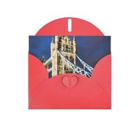 Pyjwyfmy Set di biglietti di auguri con stampa del Tower Bridge in Londra, con buste e biglietti di ringraziamento