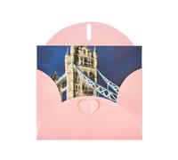 Pyjwyfmy Set di biglietti di auguri con stampa del Tower Bridge in Londra, con buste e biglietti di ringraziamento