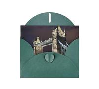 Pyjwyfmy Set di biglietti di auguri con stampa del Tower Bridge in Londra, con buste e biglietti di ringraziamento