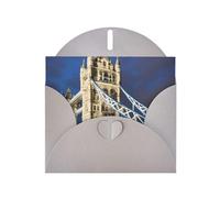 Pyjwyfmy Set di biglietti di auguri con stampa del Tower Bridge in Londra, con buste e biglietti di ringraziamento