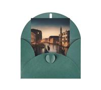 Pyjwyfmy Set di biglietti di auguri e buste con stampa di Venezia Notte di Venezia, 10,2 x 15,2 cm