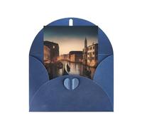 Pyjwyfmy Set di biglietti di auguri e buste con stampa di Venezia Notte di Venezia, 10,2 x 15,2 cm