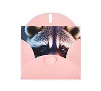 Pyjwyfmy Set di biglietti di auguri perlati con stampa di un piccolo procione, biglietti di compleanno e buste vuote, biglietti di ringraziamento