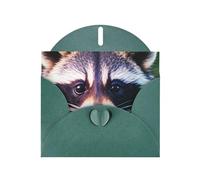 Pyjwyfmy Set di biglietti di auguri perlati con stampa di un piccolo procione, biglietti di compleanno e buste vuote, biglietti di ringraziamento