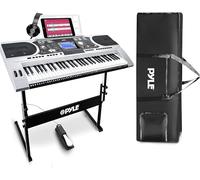 Pyle 61 Tasti 2 in 1 Play and Sing Along Tastiera Elettronica Portatile con Pedale di Sostenuto, Cuffie, Borsa Impermeabile e Supporto per Tastiera