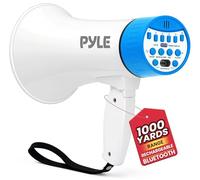 Pyle Altoparlante megafono da 30 W, ricaricabile, megafono con tracolla, sirena, Bluetooth e cambia voce, portata 600 m, registrazione e riproduzione, design resistente alle intemperie, ricarica USB-C