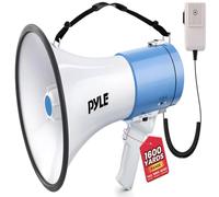 Pyle Altoparlante megafono da 50 W con microfono, megafoni a corno forte con sirena e volume regolabile, megafono Hailer forte, uso interno/esterno, ricaricabile, perfetto per polizia, calcio, bambini