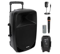 Pyle Altoparlante PA da 1200 W, altoparlante Bluetooth, portatile, con batteria e microfono, macchina per karaoke per feste, eventi, terrazze, esterni, USB, SD, AUX, indicatore LED, EQ