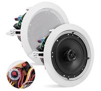 Pyle Altoparlante per montaggio a soffitto e parete, 6,5 pollici, 2 vie, 70 V, audio stereo, suono subwoofer con tweeter a cupola, 500 W, design a incasso a parete e a soffitto, per sistema Home