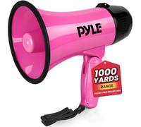 Pyle Altoparlante Portatile megafono Sirena Bullhorn, Compatto, a Batteria, 20 Watt, Microfono, 2 modalità, Suono PA, Sport, Cheerleading, Polizia, Bambini, Rosa, Display da 5 Pollici, 1 Pezzo