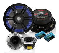 Pyle Altoparlanti componenti per autoradio da 16,5 cm, kit da 2 paia, include coppia di reti crossover e tweeter in alluminio da 1", cono di carta con bordo in tessuto, PLD64C