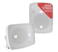 Pyle Altoparlanti da Esterno, Cassa Bluetooth Impermeabile 600W, Speaker Stereo 2 Vie a Gamma Completa, da Parete o Soffitto, per Casa, Barca, Terrazza o Piscina