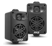 Pyle Altoparlanti da Esterno Impermeabili, Casse Audio Marine Resistenti, Speaker da Barca, Patio, Balcone, Piscina Interni Esterni Nero, Montaggio Universale