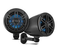 Pyle Altoparlanti impermeabili per fuoristrada, 180 W, sistema audio a 2 vie con staffa girevole a 360°, altoparlante stereo audio esterno per moto, ATV, Jeep, barca, include staffa (nero)