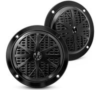 Pyle Altoparlanti Marini da 10 Centimetri, Casse Audio Impermeabili e Resistenti, Speaker Stereo Esterno con Cono in Polipropilene, 1 Paio, Nero