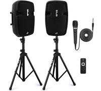 Pyle Altoparlanti PA Attivo e Passivo, Cassa Bluetooth Portatile, Microfono Filo, Karaoke Speaker MP3/USB/SD/AUX, Cassa Bluetooth Potente