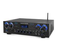 Pyle Amplificatore Audio a 4 Canali con Bluetooth per Home Theater e Karaoke, 800 Watt Picco, 2 Ingressi Microfono con Riverbero e Ritardo, MP3, USB, SD, AUX, RCA, FM