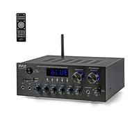 Pyle Amplificatore Audio Stereo Bluetooth, 300 Watt, Doppio Canale, MP3, USB, SD, AUX, RCA, MIC, Cuffie, FM, LED, Eco Delay, per Home Theater, Studio