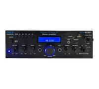 Pyle Amplificatore ricevitore Bluetooth da 200 W, ricevitore stereo a 2 canali con radio FM, BT, USB/SD, AUX, RCA, 2 ingressi microfono, controllo bassi e alti, per karaoke e musica di casa