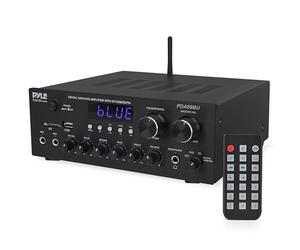 Pyle Amplificatore Stereo Bluetooth 300W a 2 Canali con MP3, USB, SD, AUX, RCA, MIC, Cuffie, FM, LED, Reverb Delay per Casse Home Theater e Studio Audio