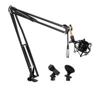 Pyle Supporto Microfono Boom Suspended Pro - Supporto Microfono con Braccio a Molla, Shock Mount, Inclinazione ed Estensione Regolabili, Perfetto per Podcast, DJ, Estendibile fino a 3,9 piedi